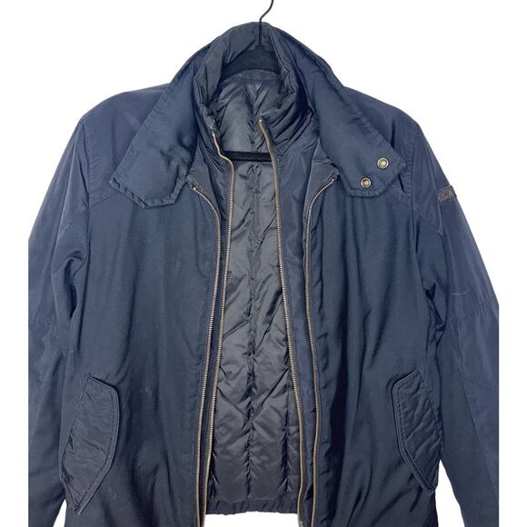 Men's Emporio Armani Jeans Slim-Fit Navy Full Zip Down Jacket Size Small - Picture 3 of 11